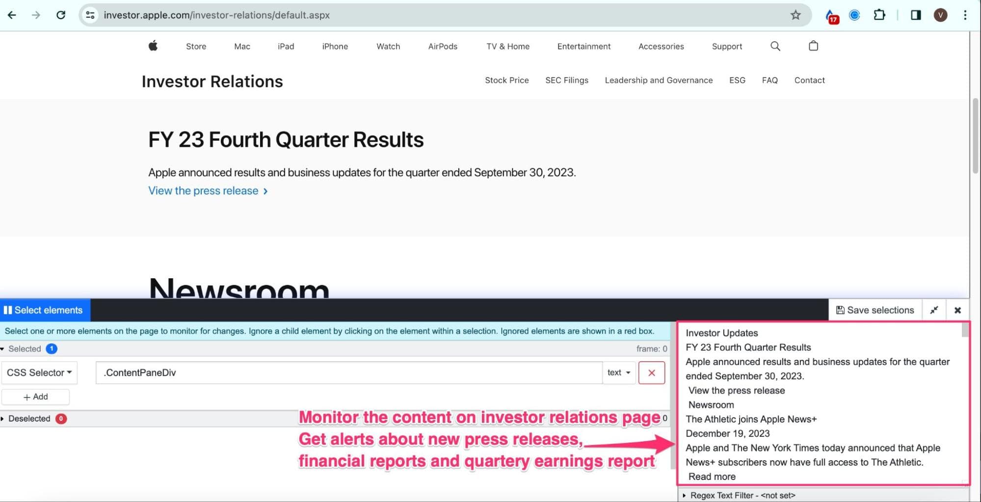 updates for investors