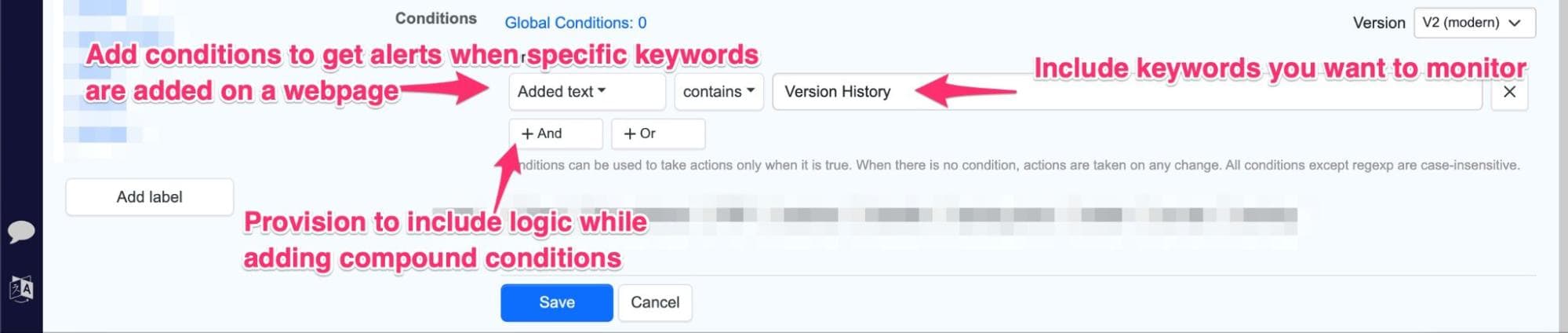 adding conditions to find keywords