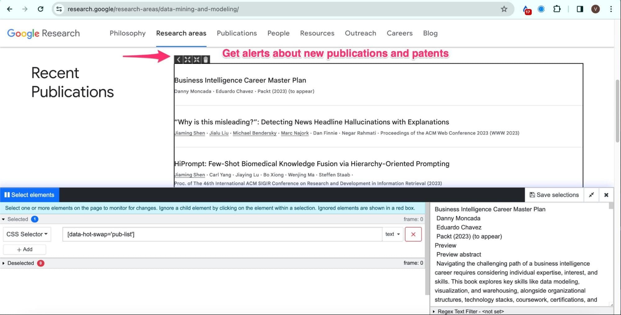 Finding new patents & publications