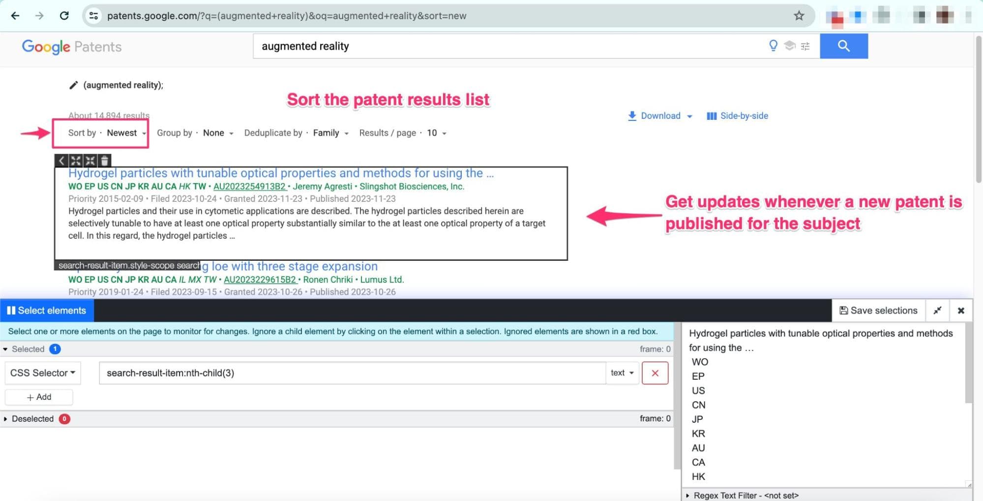 Finding new patents & publications