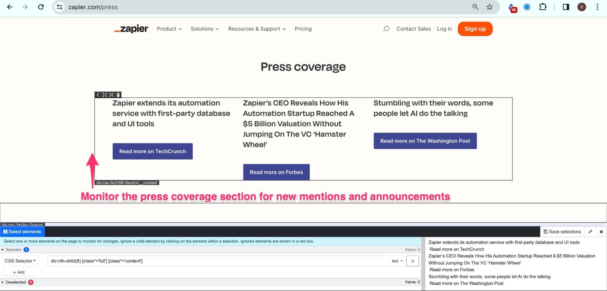updates for investors via press