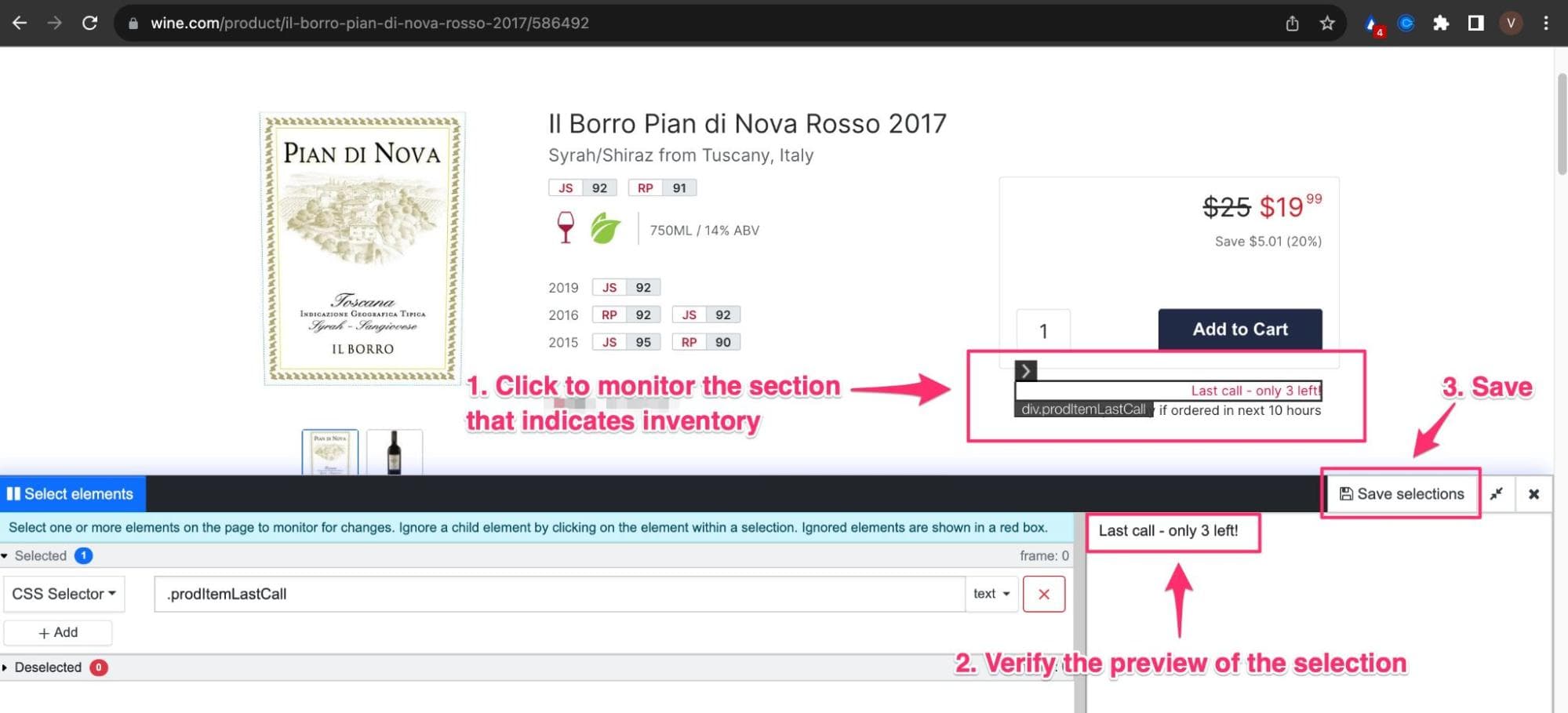 get restock alert of vintage wine