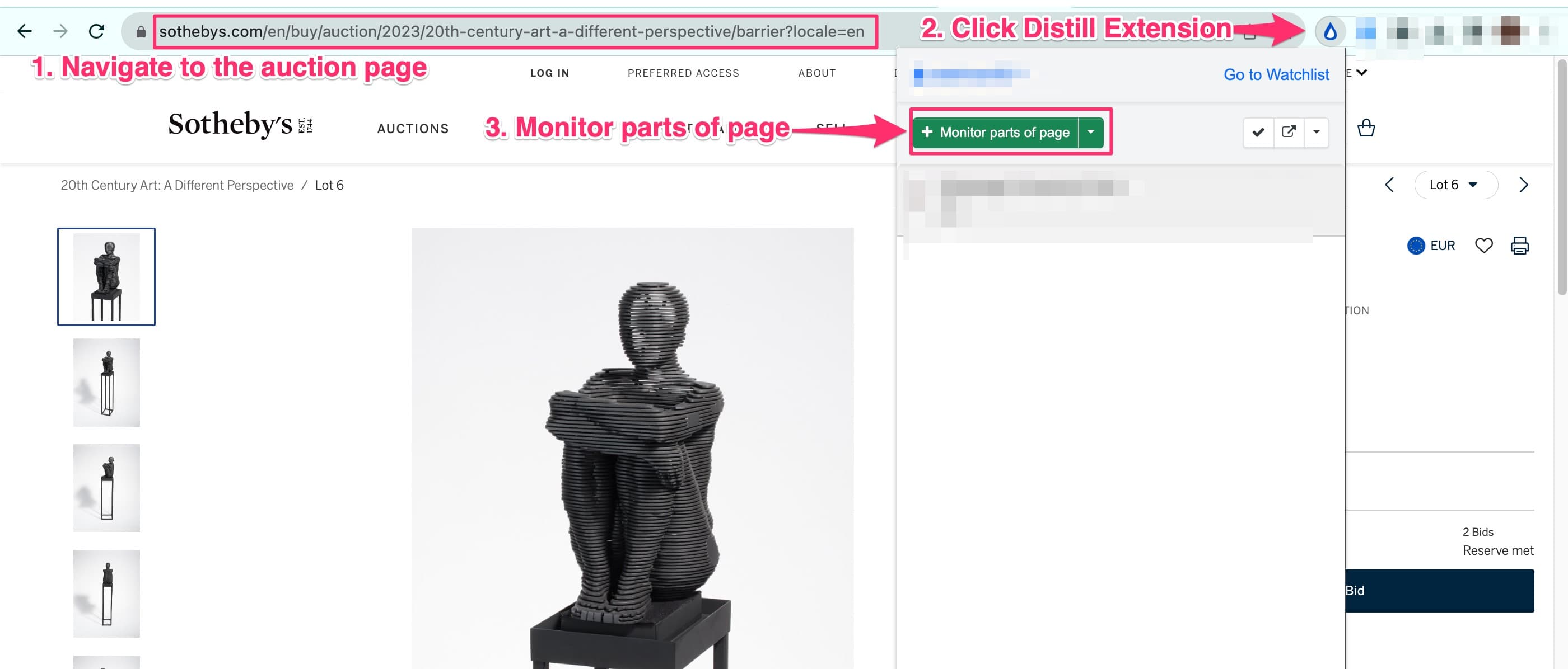 Track ongoing online auction on sothebys