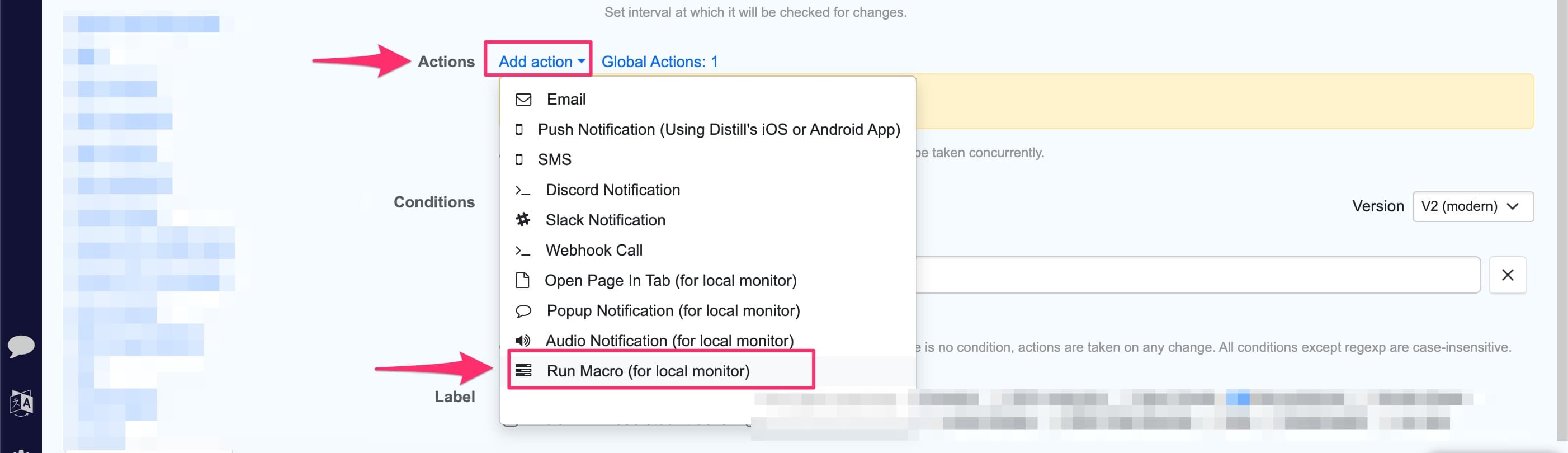 Add macro action to a auctions monitor