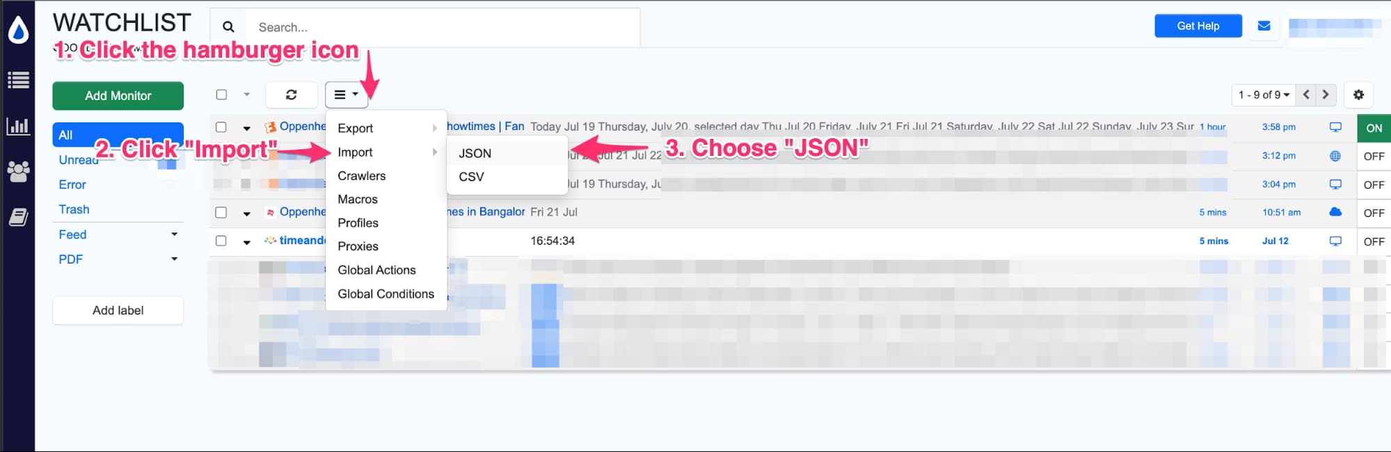 Importing a movie showtime tracker using JSON