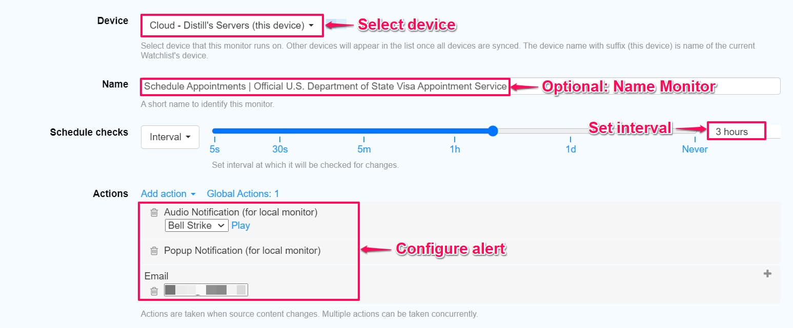 How to set up alerts for US Visa appointments dates