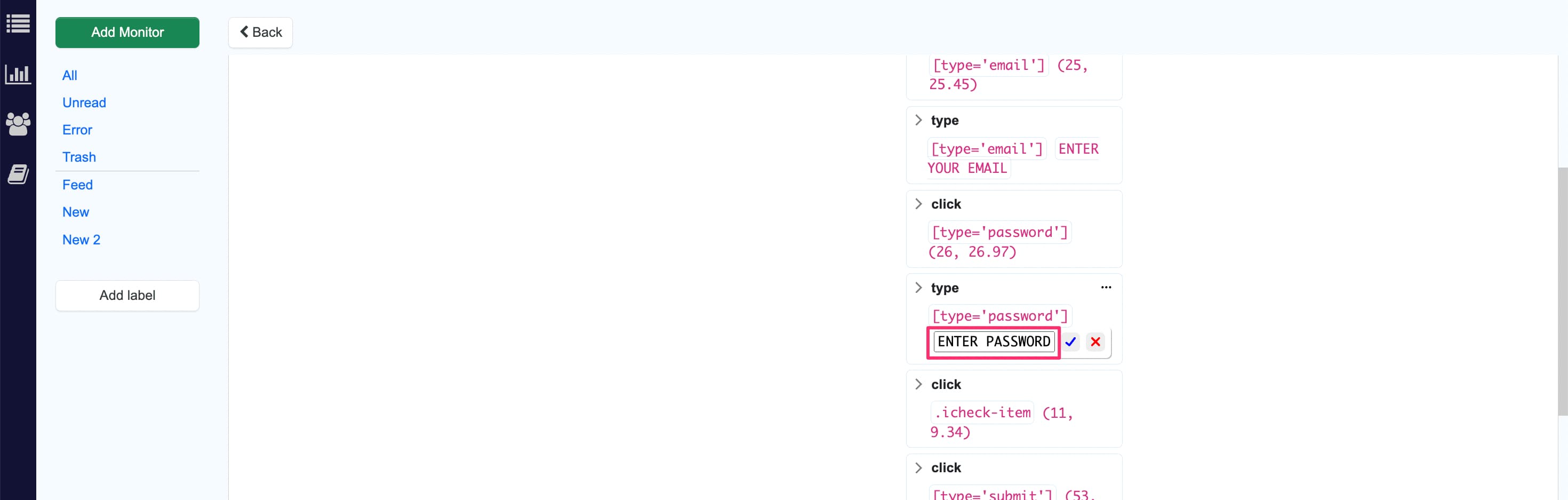Editing steps to log in to the visa portal with username and password