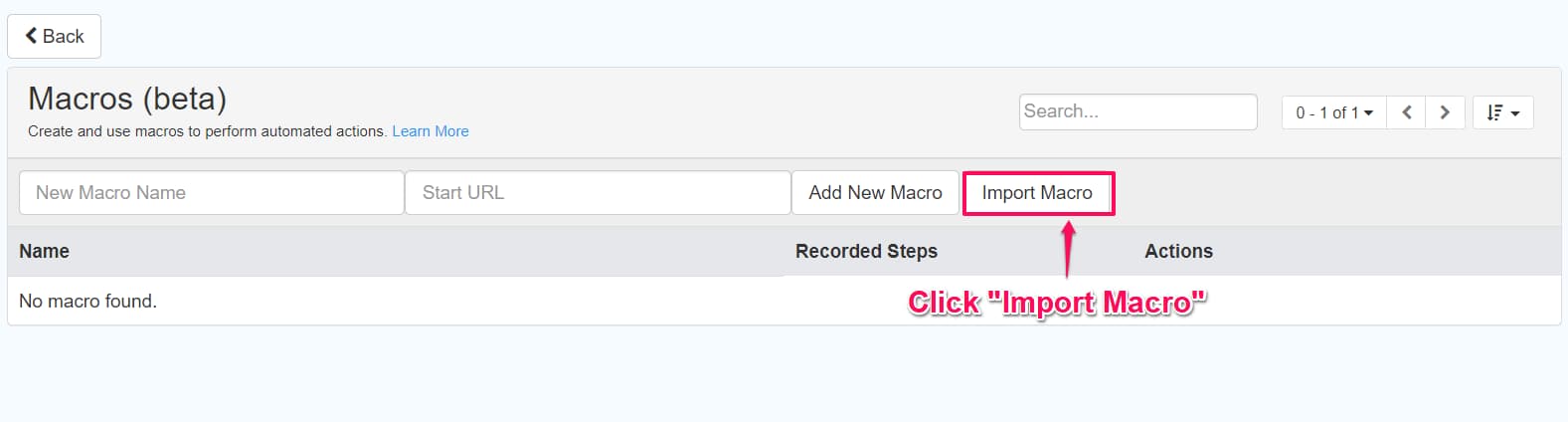 Steps to import a macro from watchlist