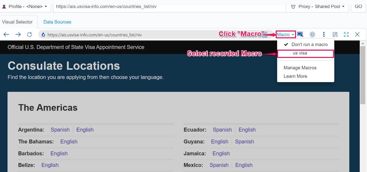 How to add macro to a monitor