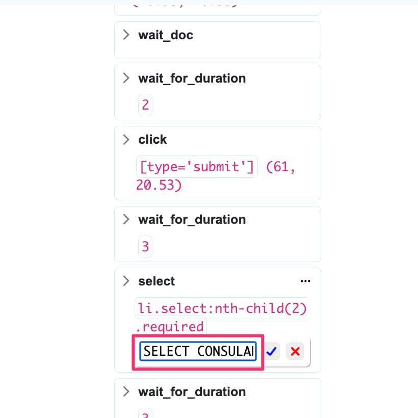 adding step to select consulate