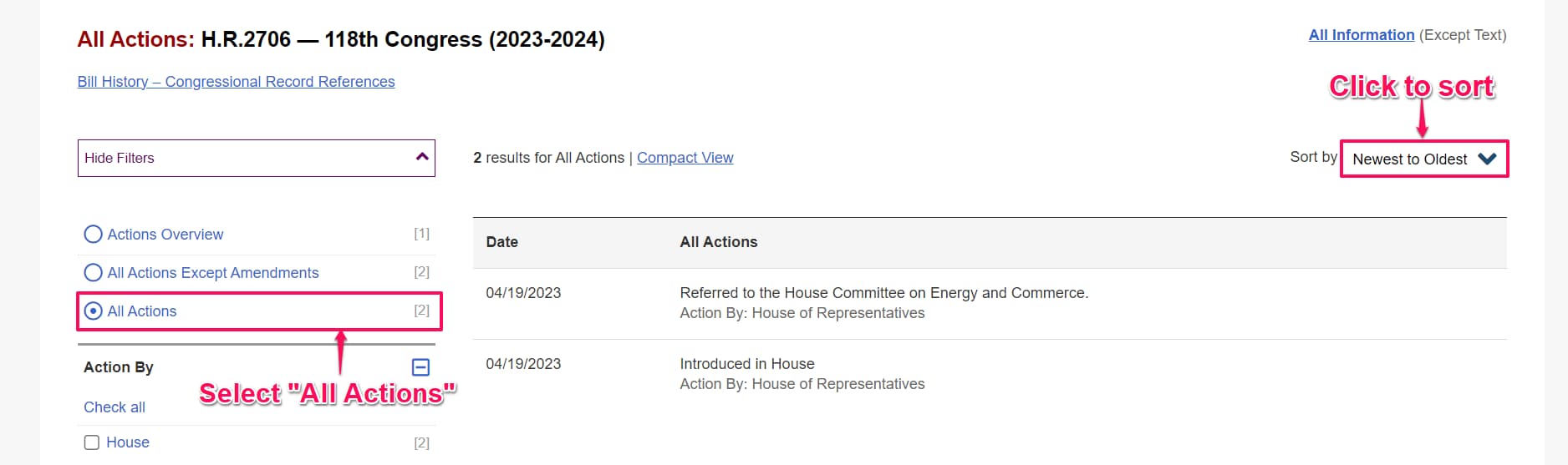 Track legislative bills using Distill