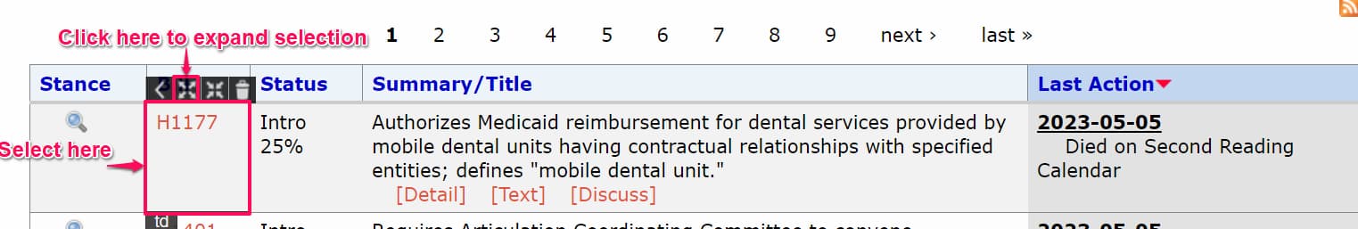 Track legislative bills using Distill