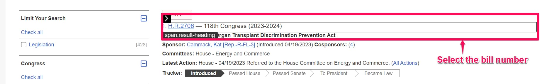 Track legislative bills using Distill