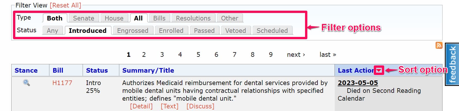 Track legislative bills using Distill