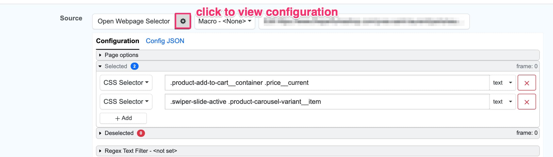 Button to view config of a Monitor