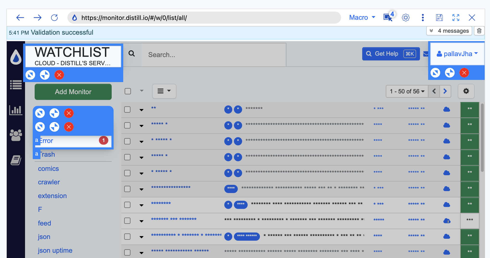 Configuring the selectors in the Visual Selectors