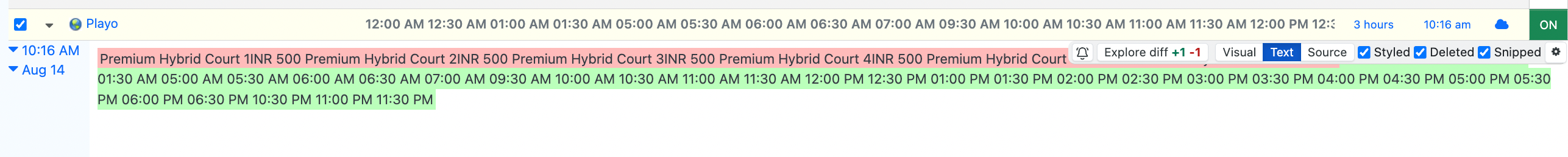 Change History of a Monitor