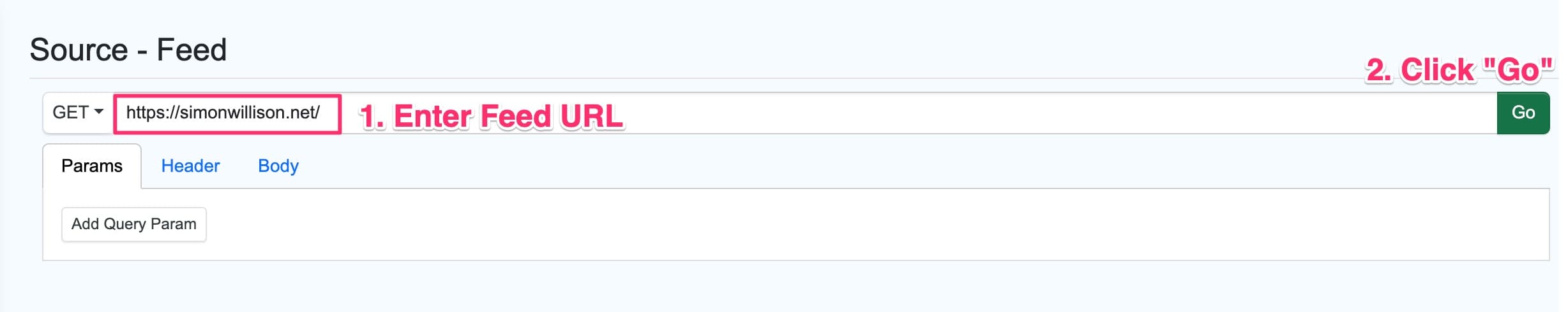 adding feed monitor monitor URL