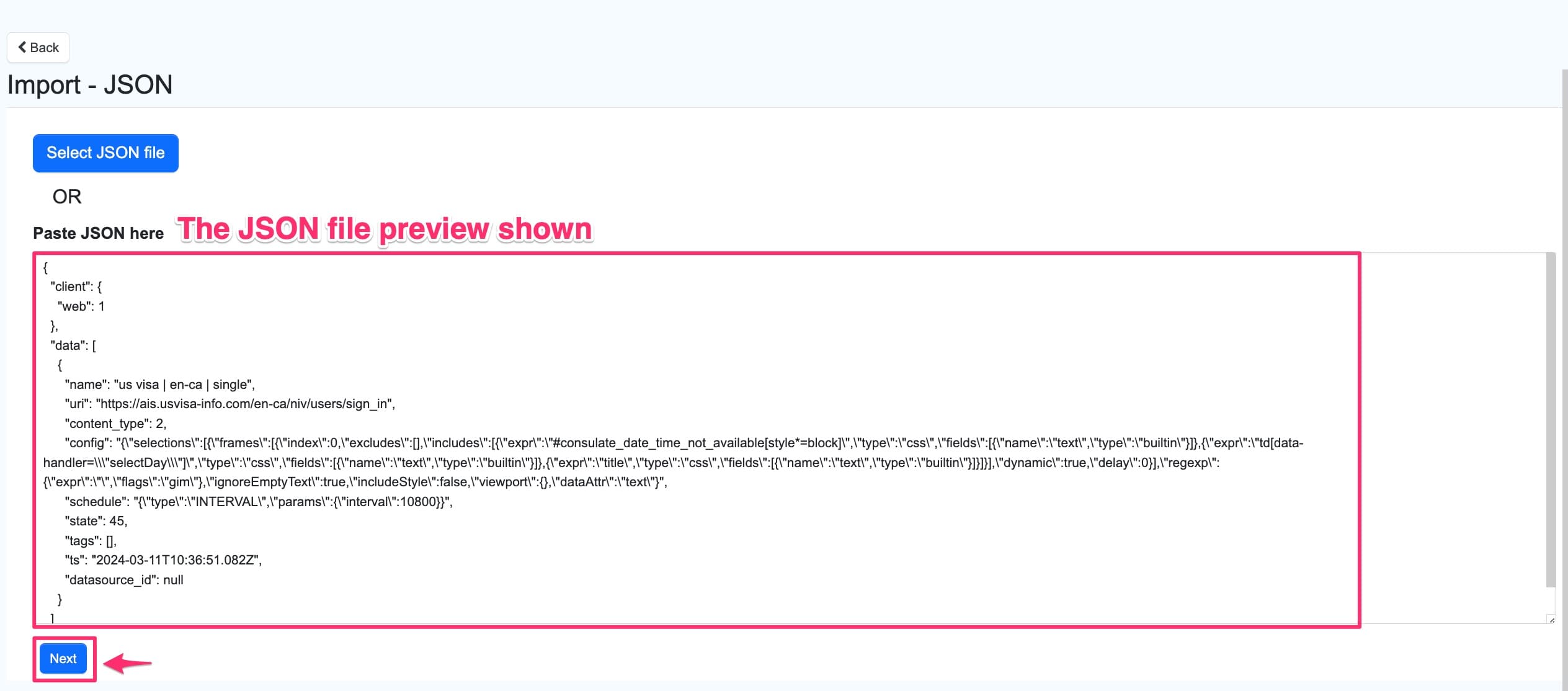 Import monitor to watchlist