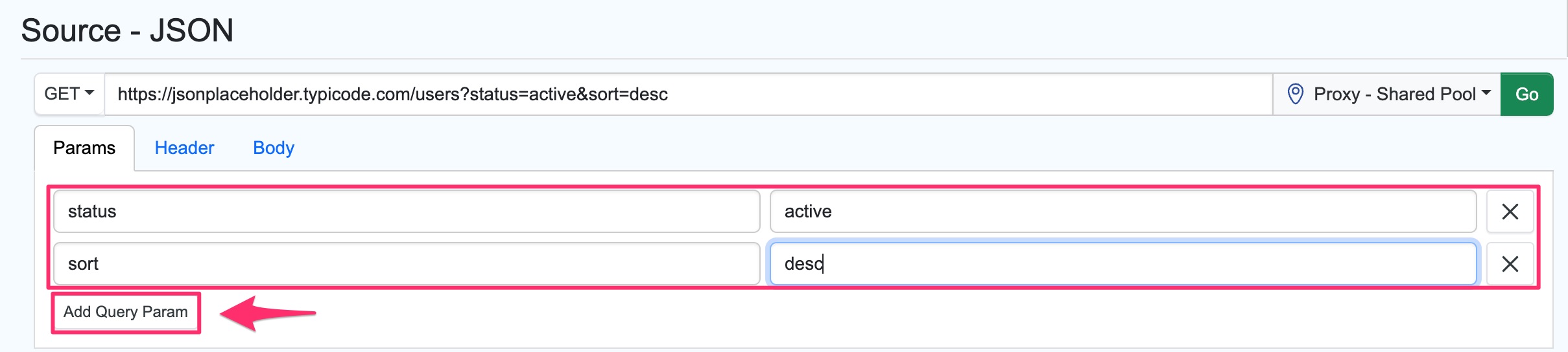 getting response from JSON page
