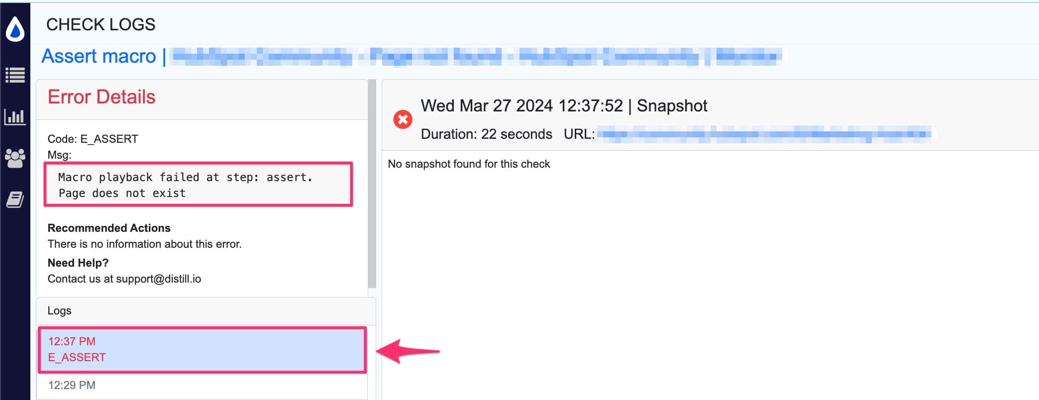 Using assert expression in the macro steps
