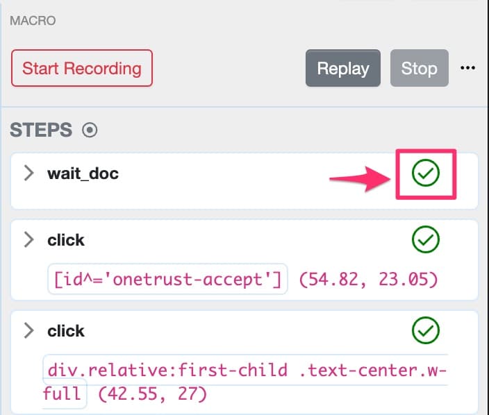 check if macro is working correctly
