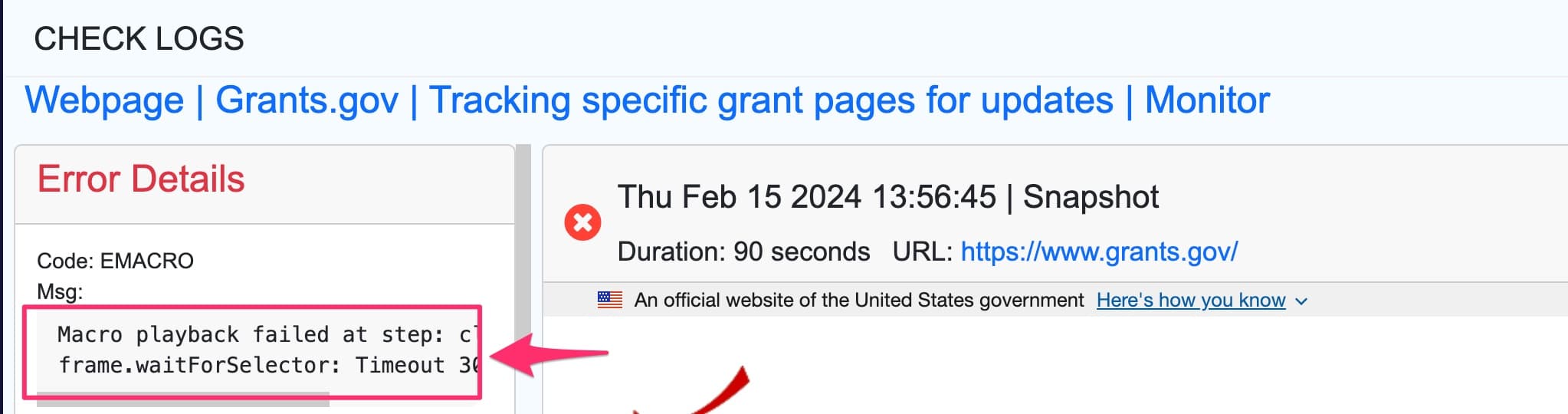 check if macro is working correctly