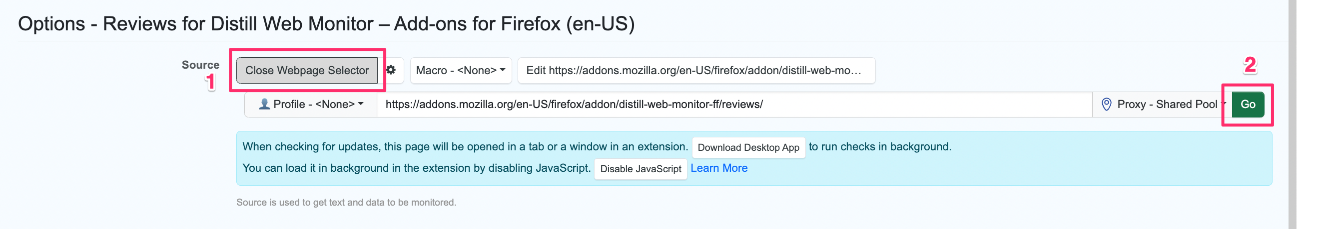Open Visual Selector