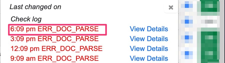 error parsing word doc
