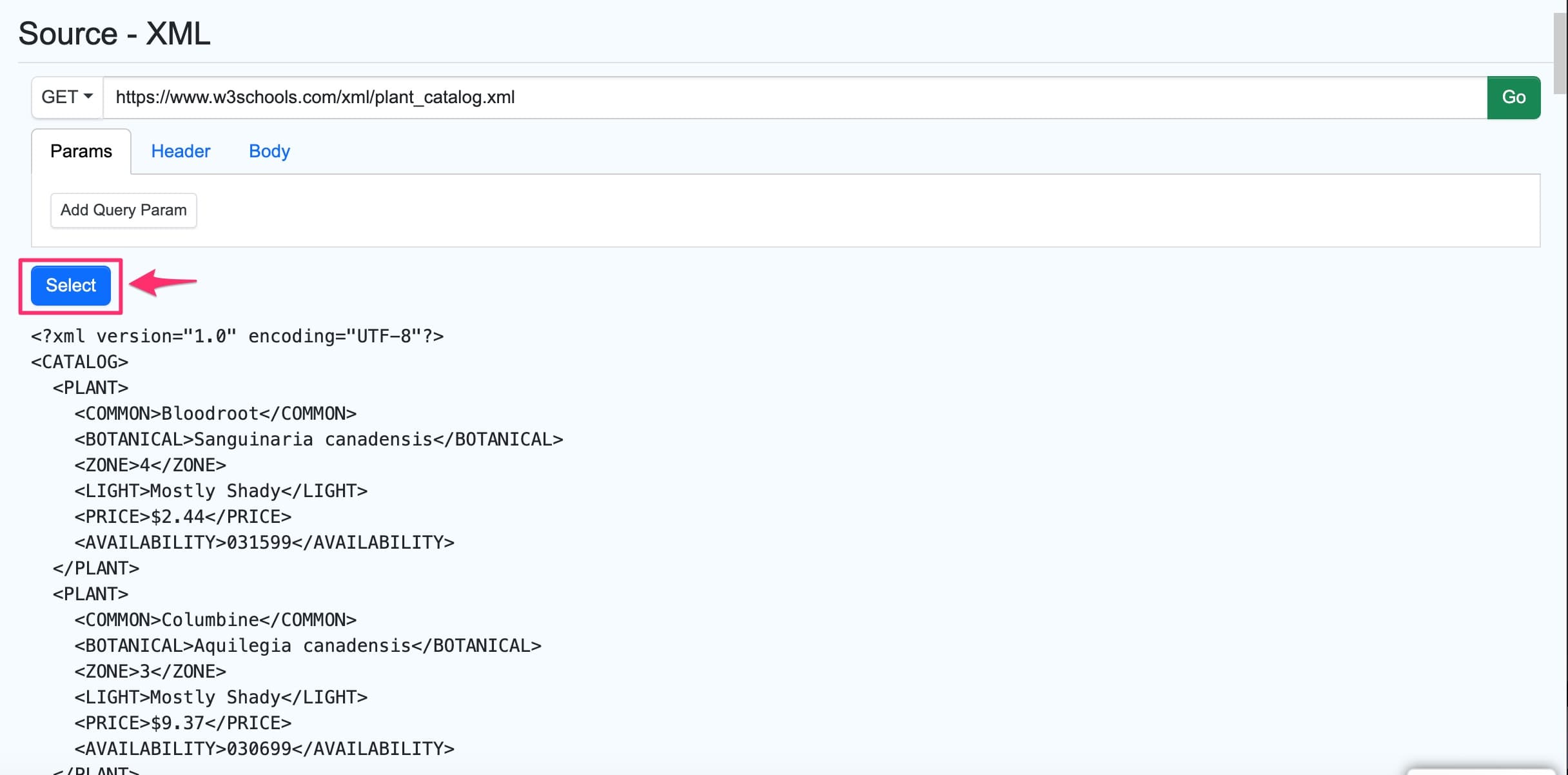 Setting up the XML URL